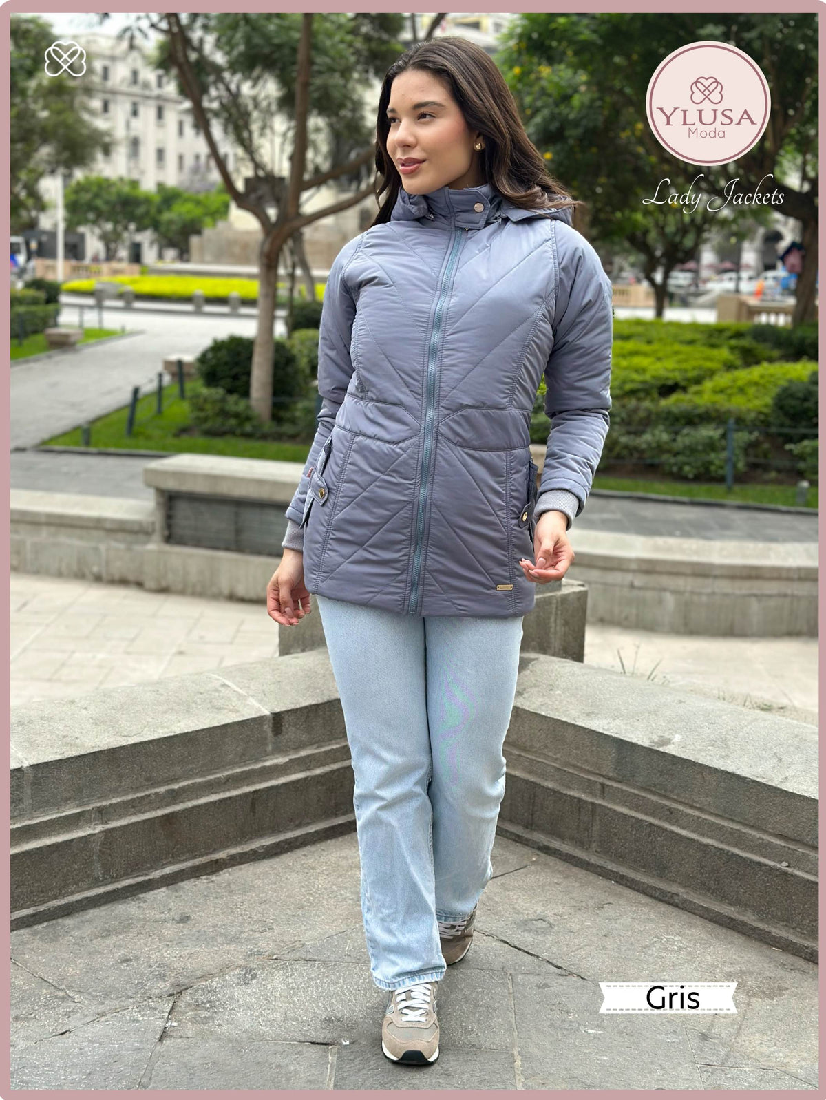PARKA 3/4 ANDREA - COLOR GRIS