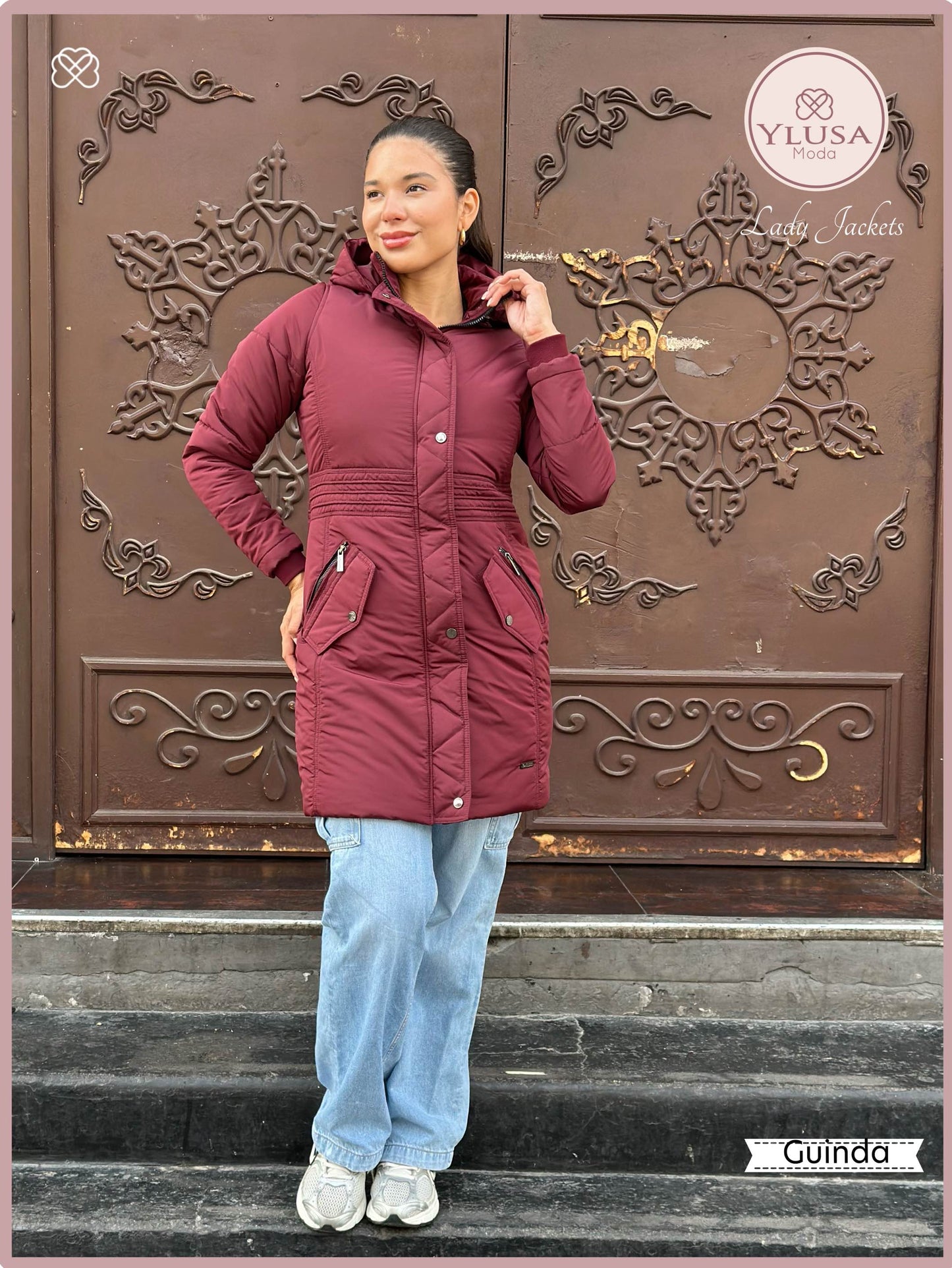 PARKA EXTRA LARGA ROMA - GUINDA