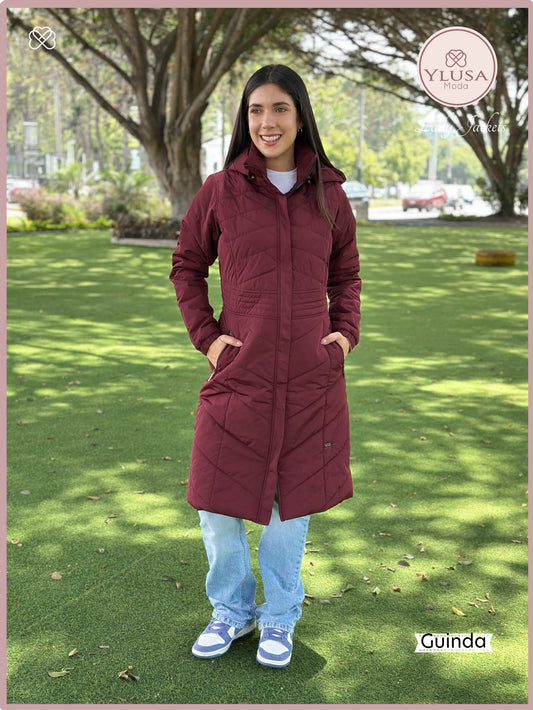 PARKA MAXI LARGA AURORA - GUINDA