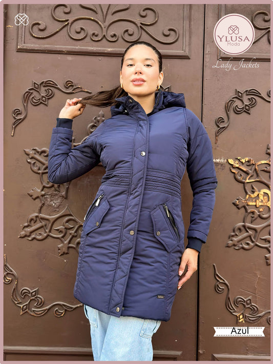 PARKA EXTRA LARGA ROMA - AZUL