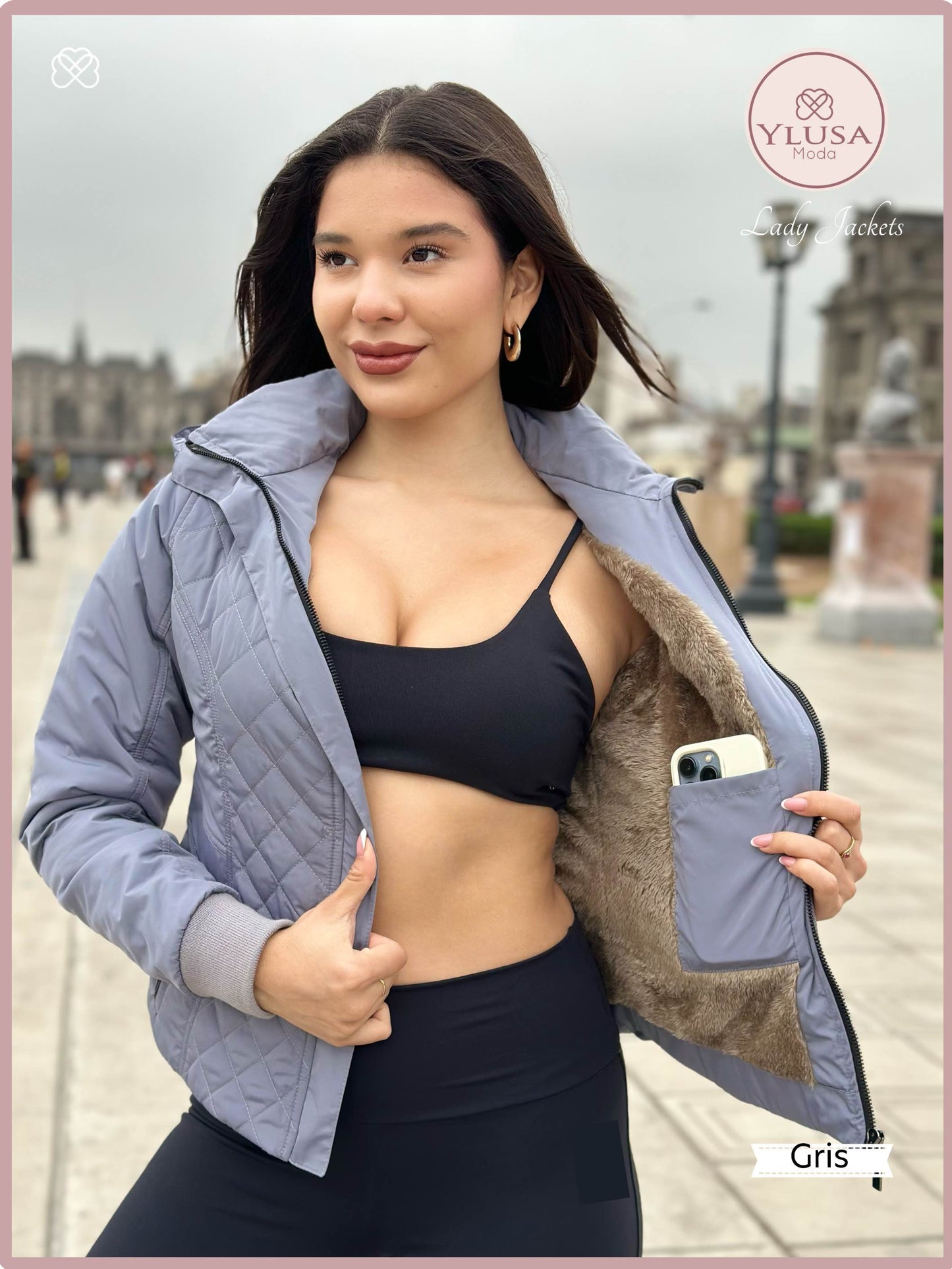 CHAQUETA C/PELUCHE ZAMARA - GRIS