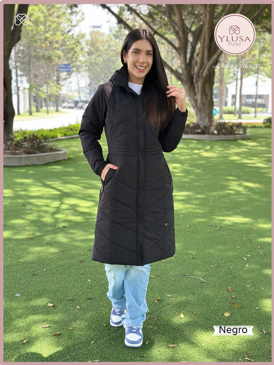 PARKA MAXI LARGA AURORA - NEGRO