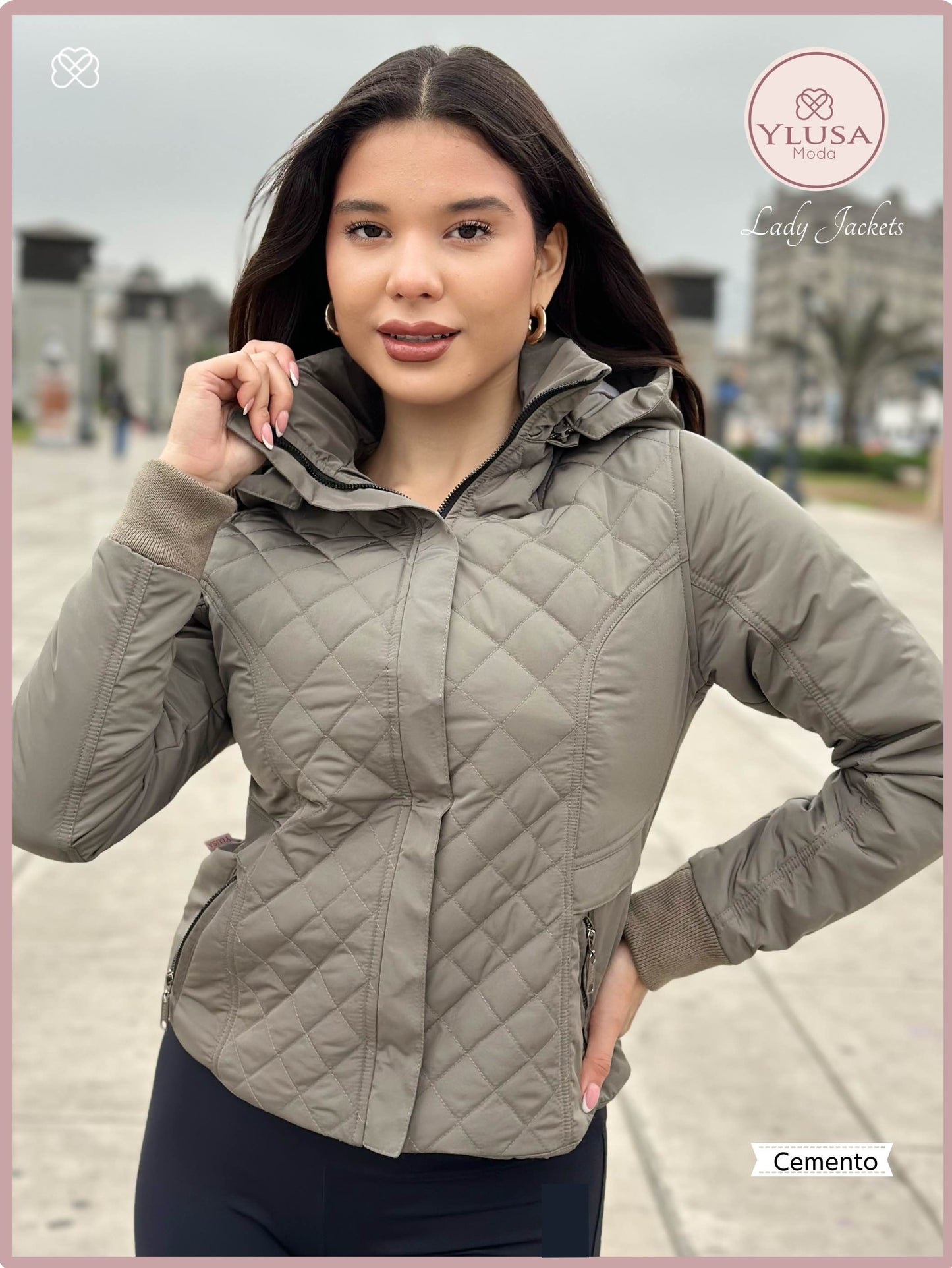 CHAQUETA C/PELUCHE ZAMARA - CEMENTO