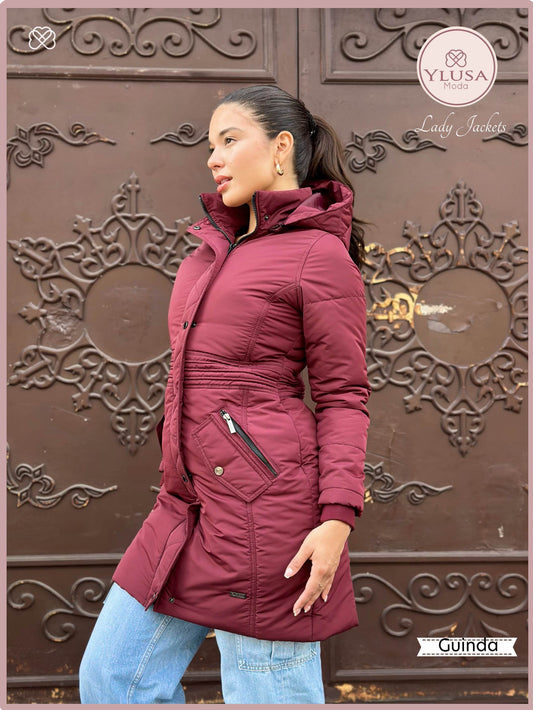 PARKA EXTRA LARGA ROMA - GUINDA