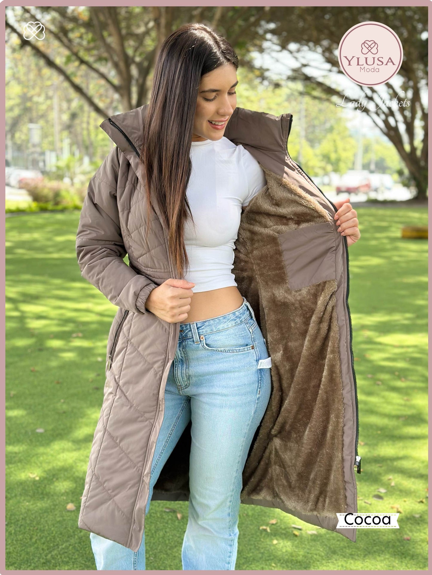 PARKA MAXI LARGA AURORA - COCOA