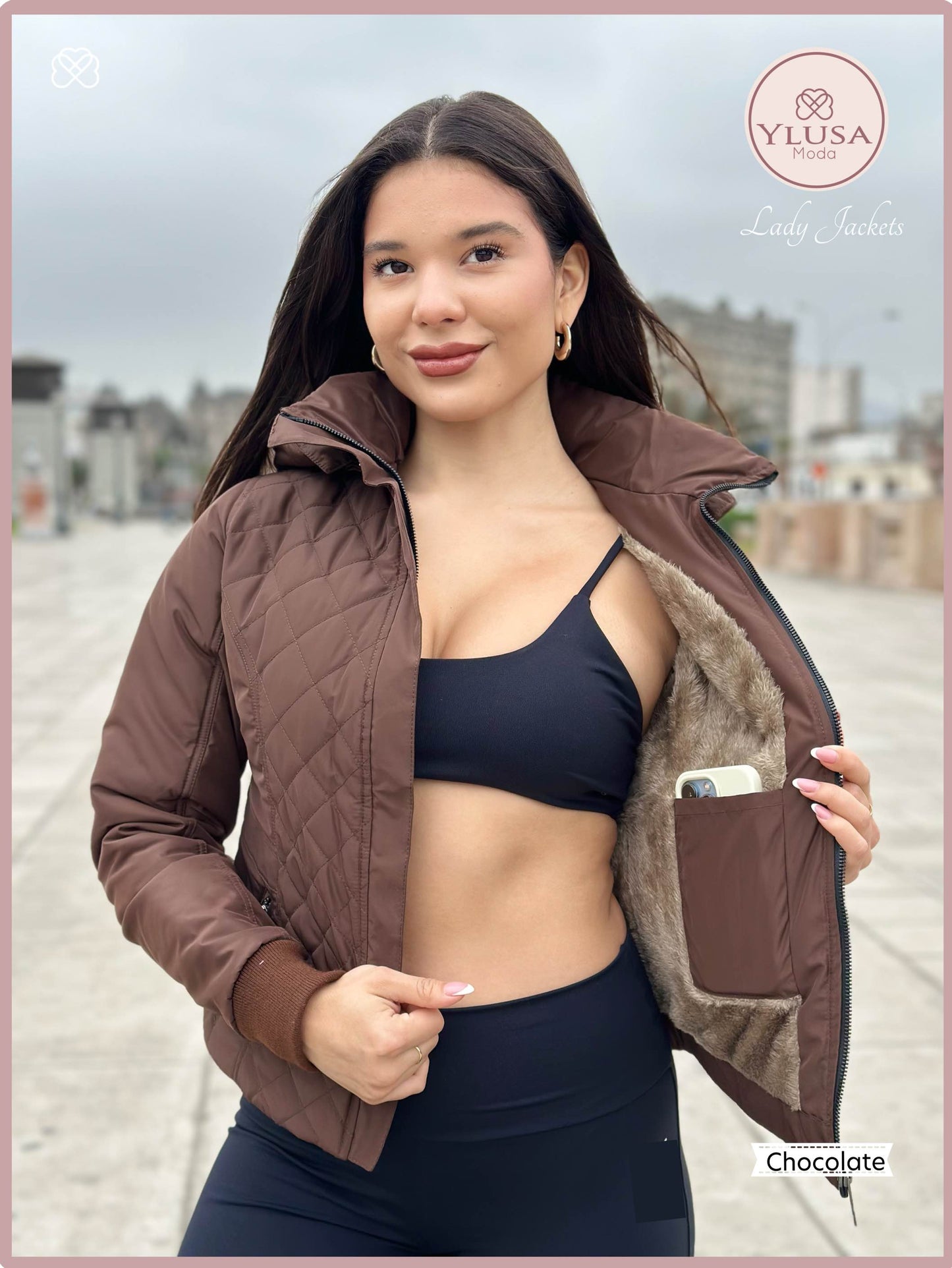 CHAQUETA C/PELUCHE ZAMARA - CHOCOLATE
