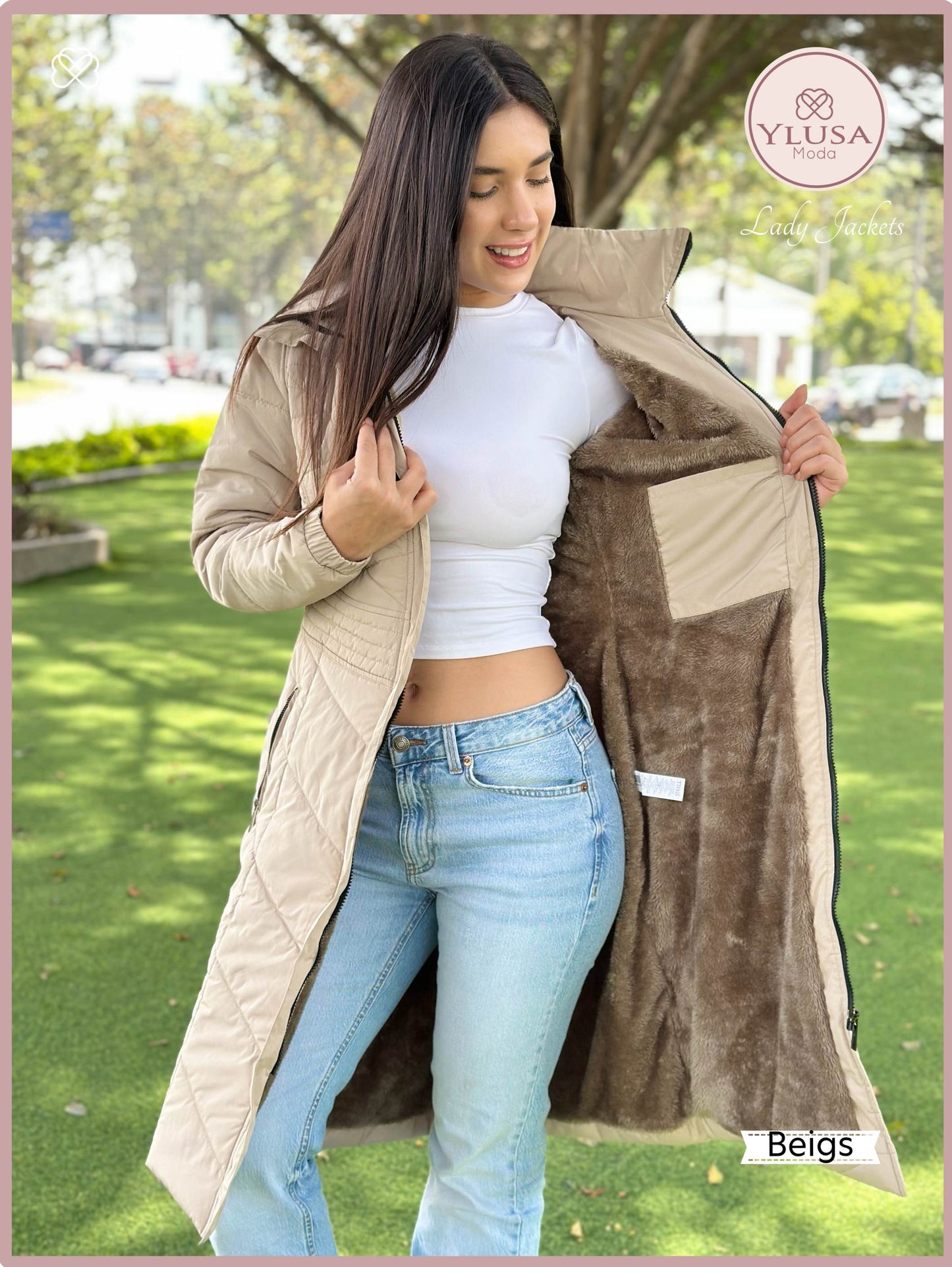 PARKA MAXI LARGA AURORA - BEIGS