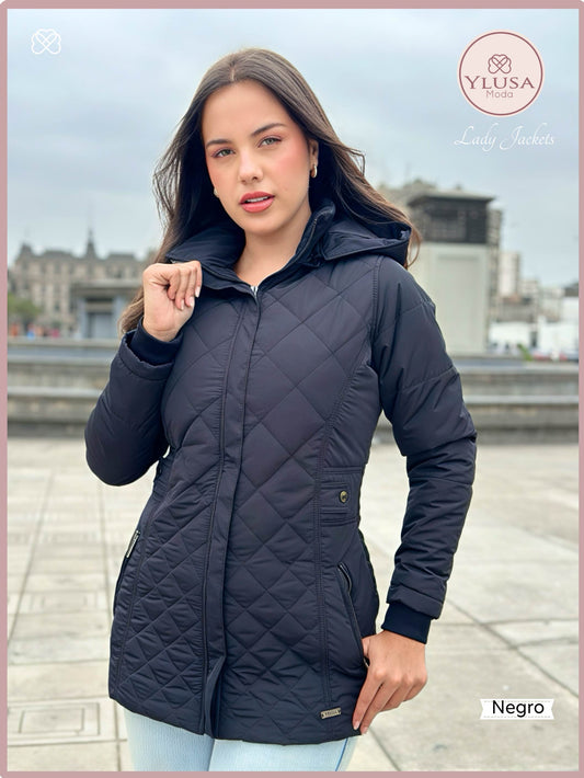 PARKA 3/4 C/PELUCHE YAZURY - NEGRO