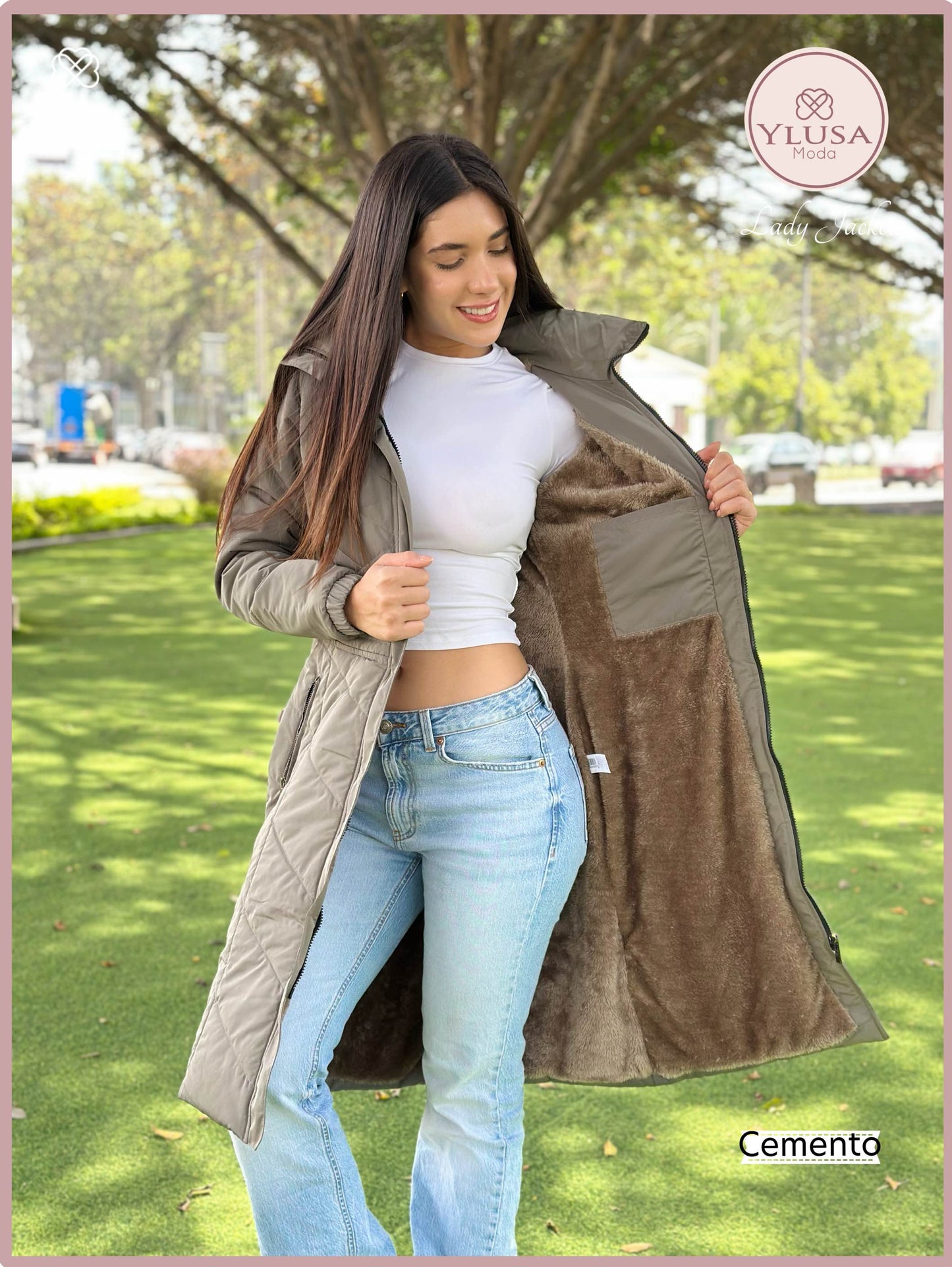 PARKA MAXI LARGA AURORA -  CEMENTO