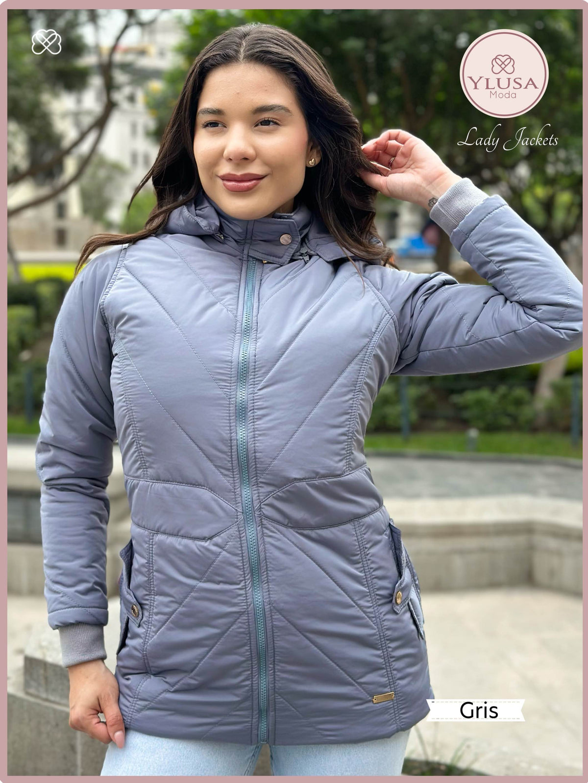 PARKA 3/4 ANDREA - COLOR GRIS