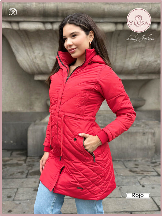 PARKA EXTRA LARGA C/PELUCHE ALEJANDRA - ROJO