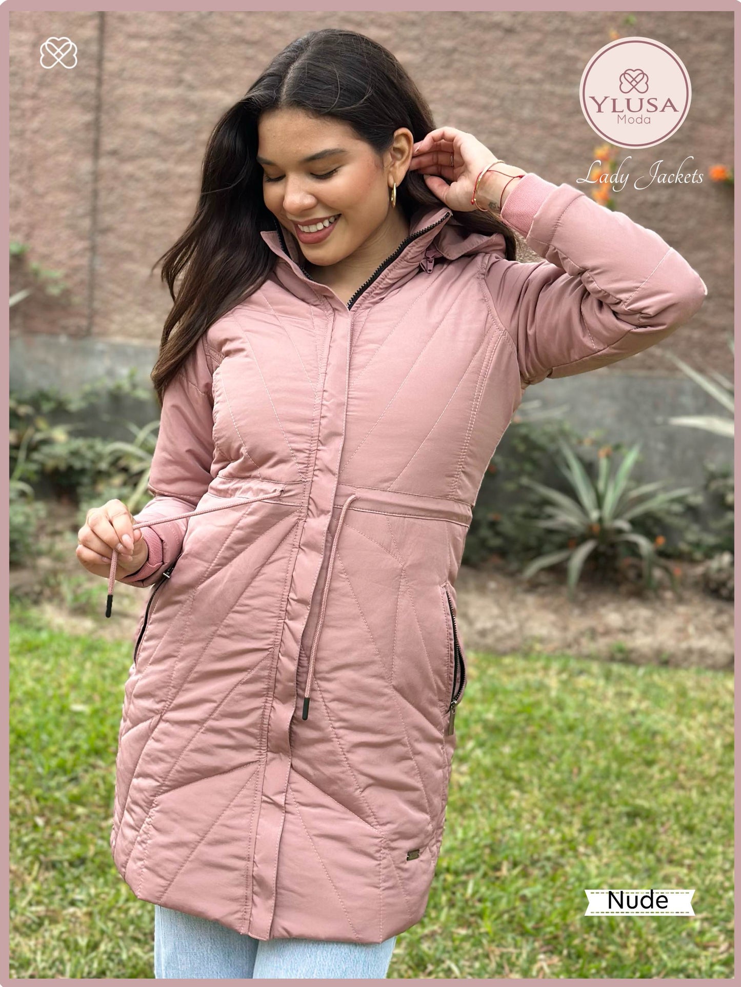 PARKA EXTRA LARGA YAMILA - COLOR ROSA