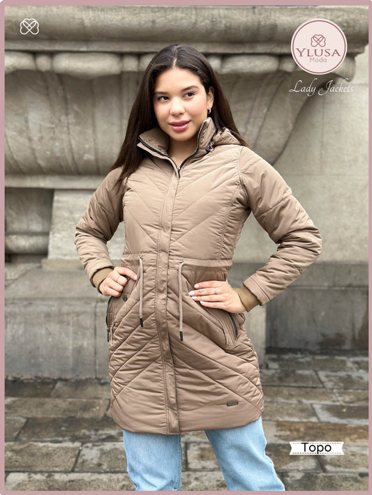 PARKA EXTRA LARGA C/PELUCHE ALEJANDRA - TOPO