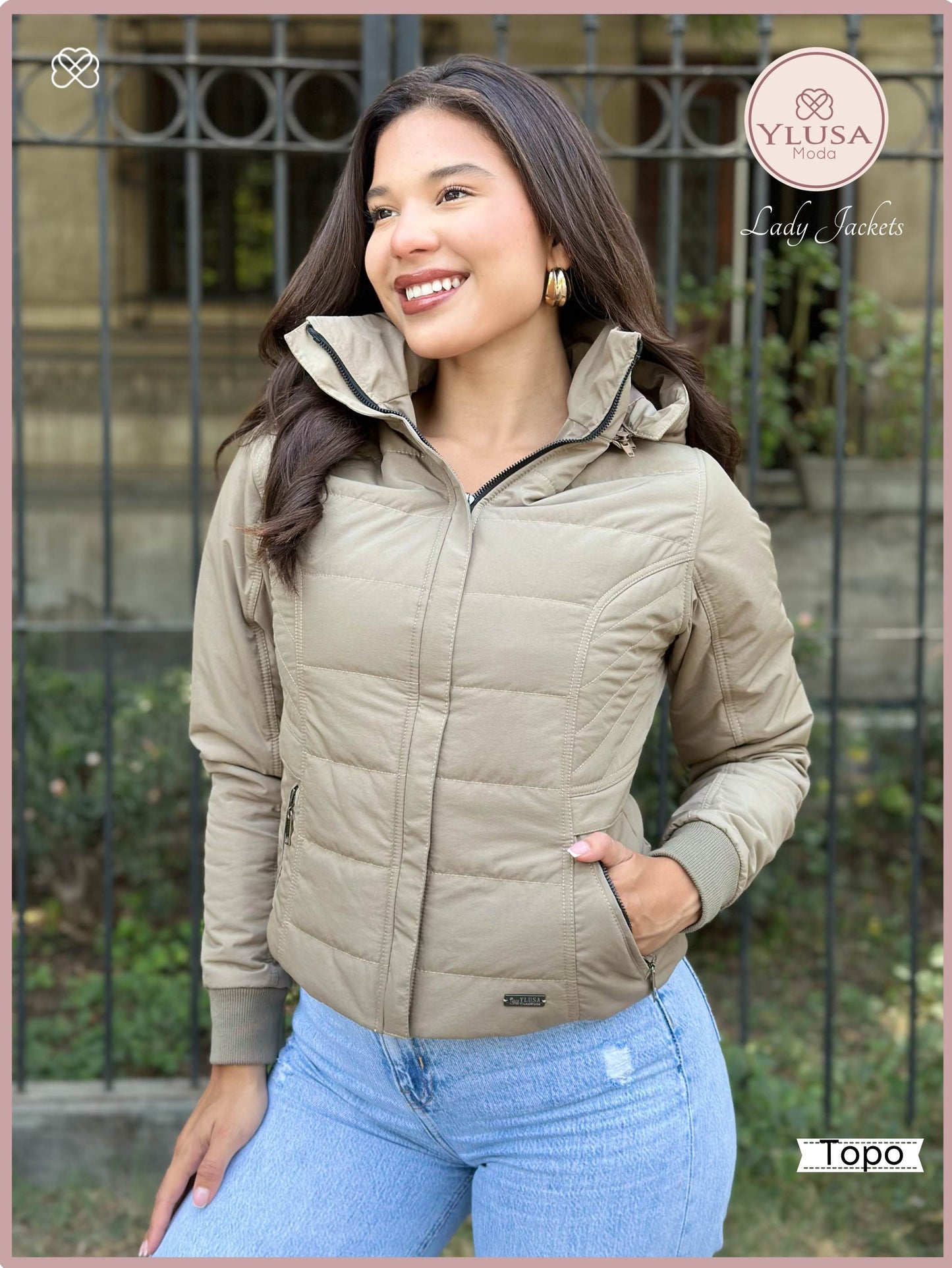 CHAQUETA C/PELUCHE MACARENA TOPO