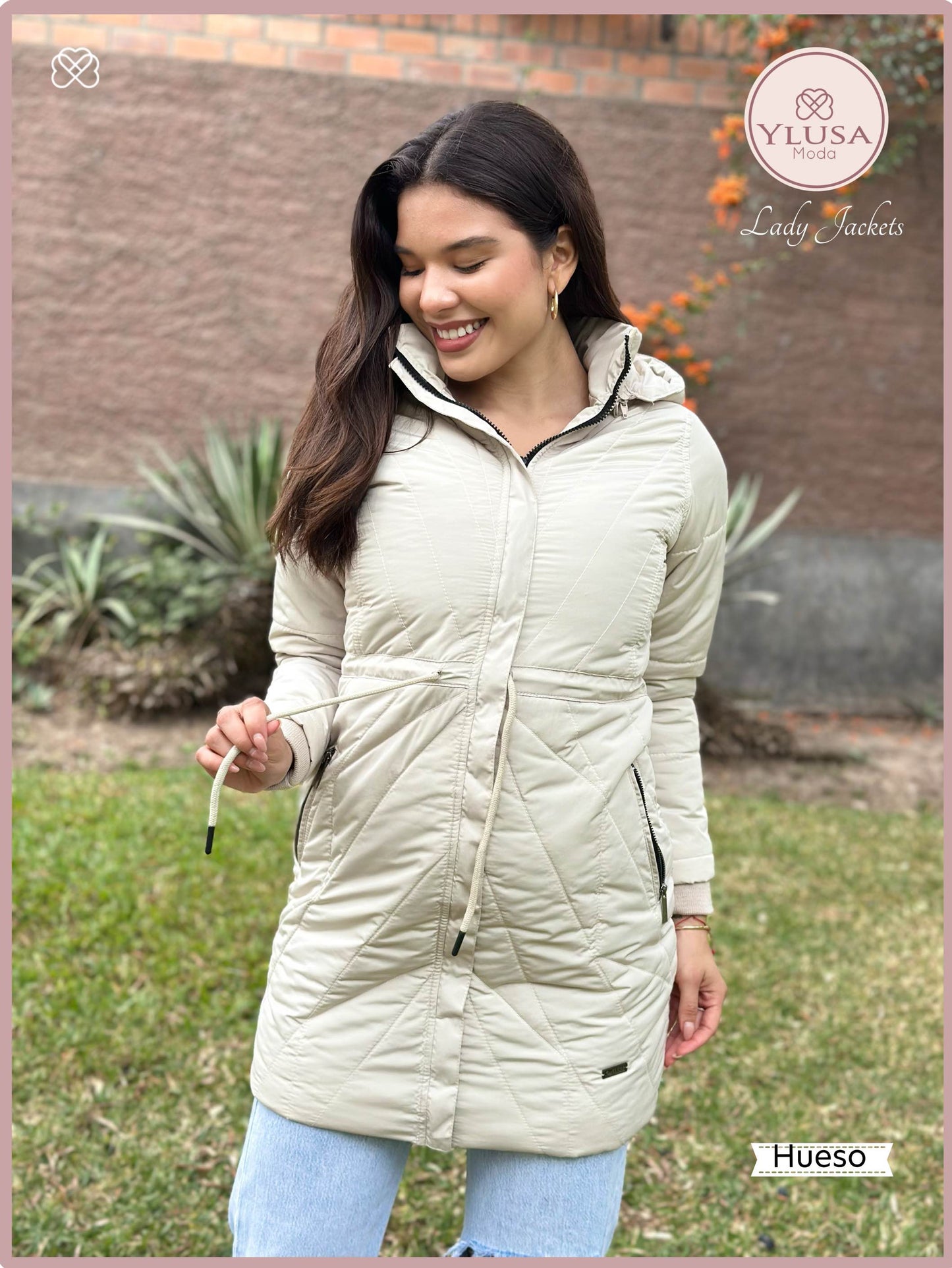 PARKA EXTRA LARGA YAMILA - HUESO