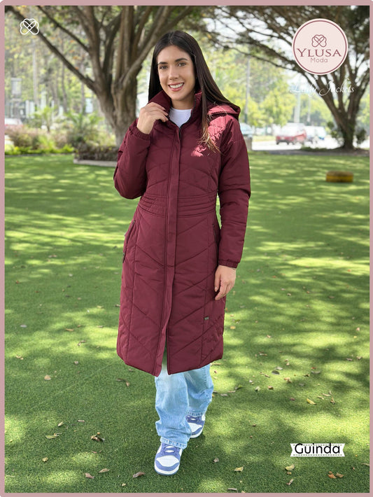 PARKA MAXI LARGA AURORA - GUINDA