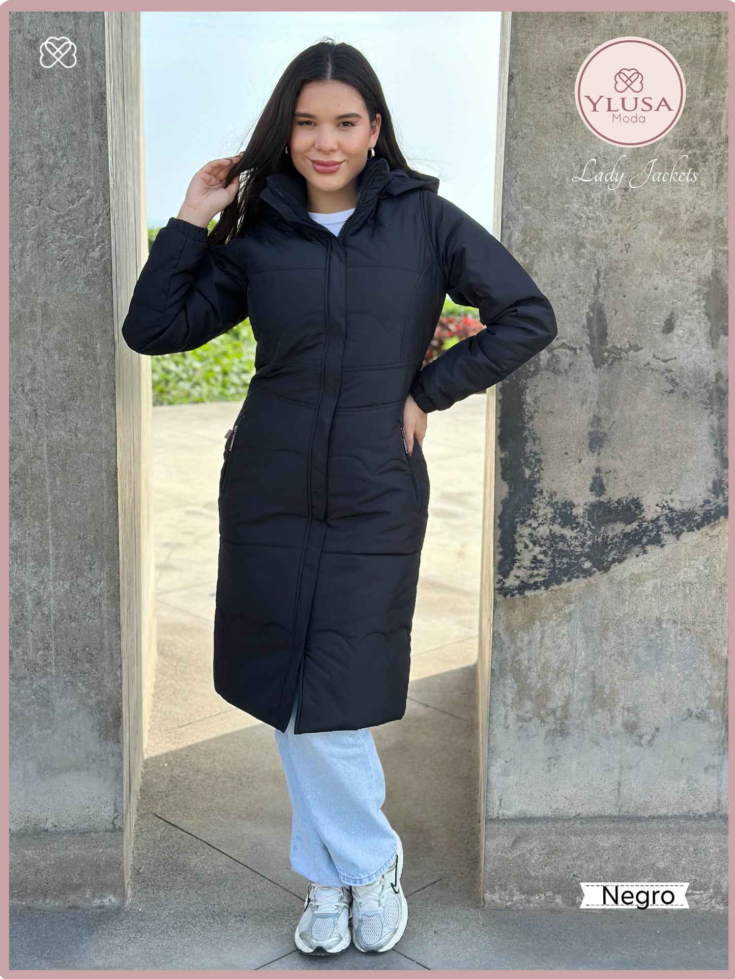 PARKA MAXI LARGA ALEXA - NEGRO