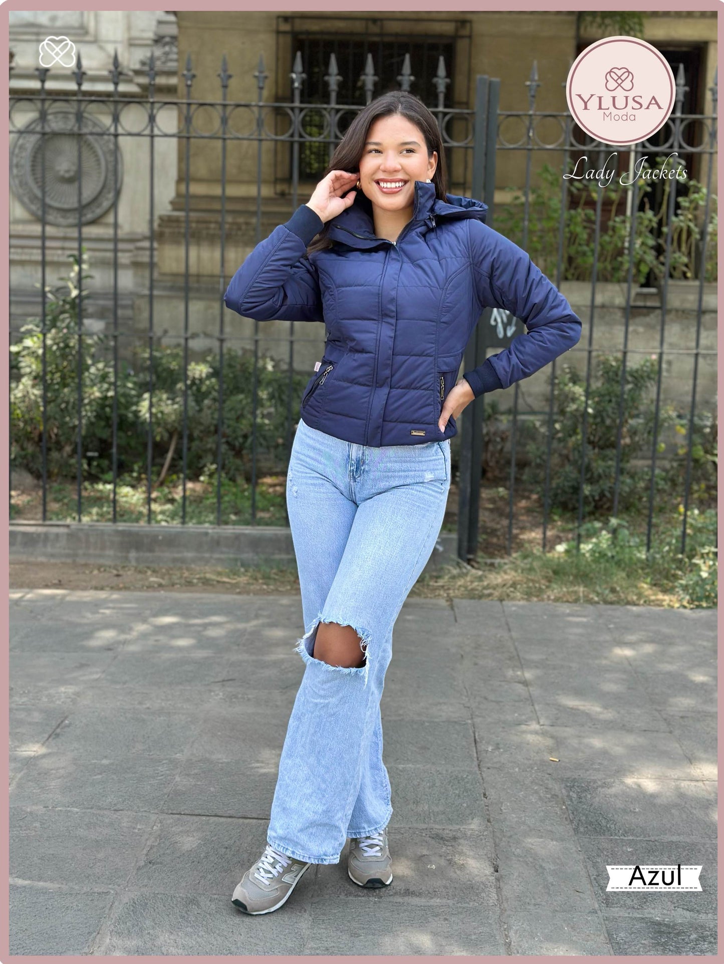 CHAQUETA C/PELUCHE MACARENA - AZUL