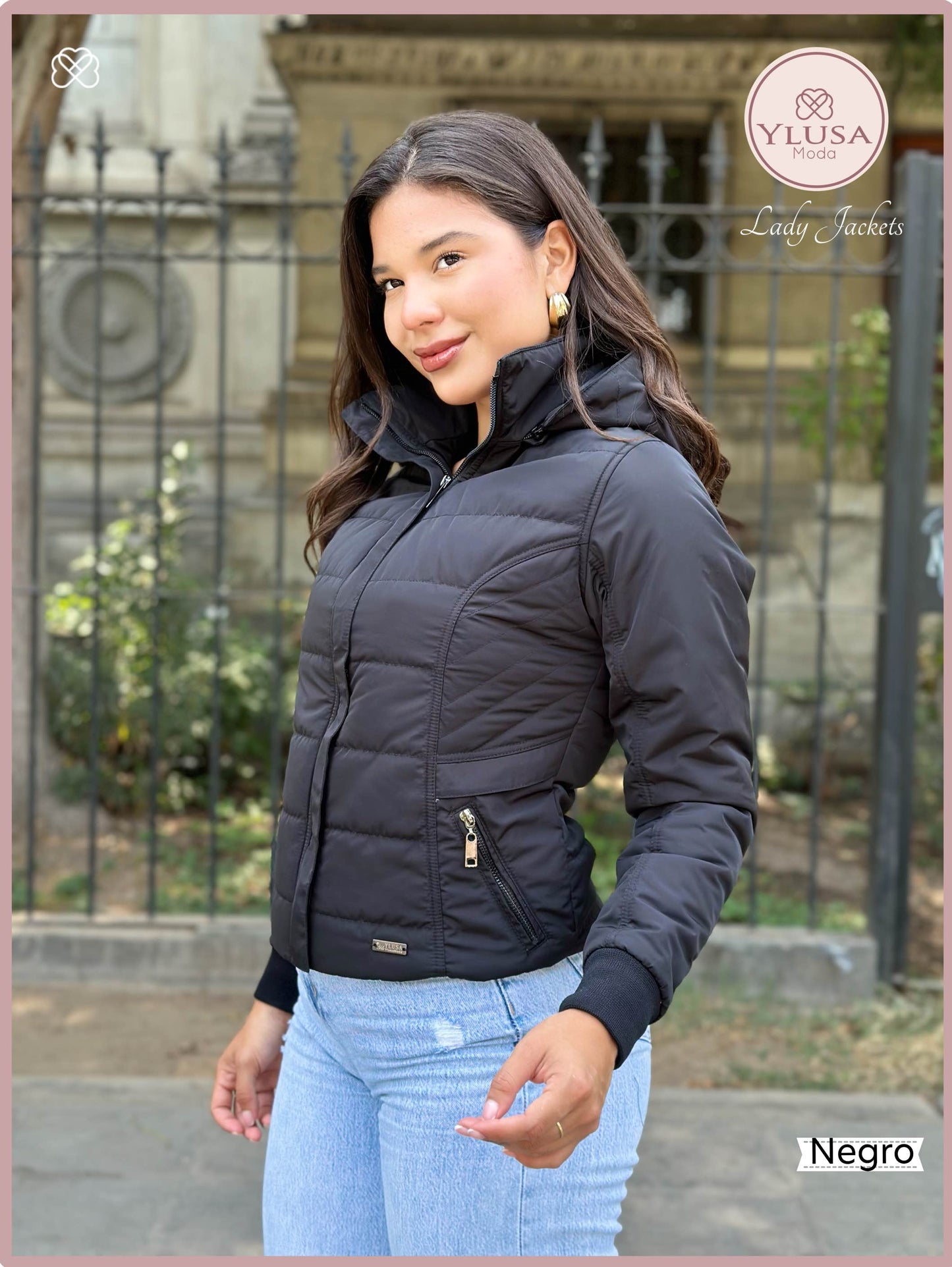 CHAQUETA C/PELUCHE MACARENA - NEGRO