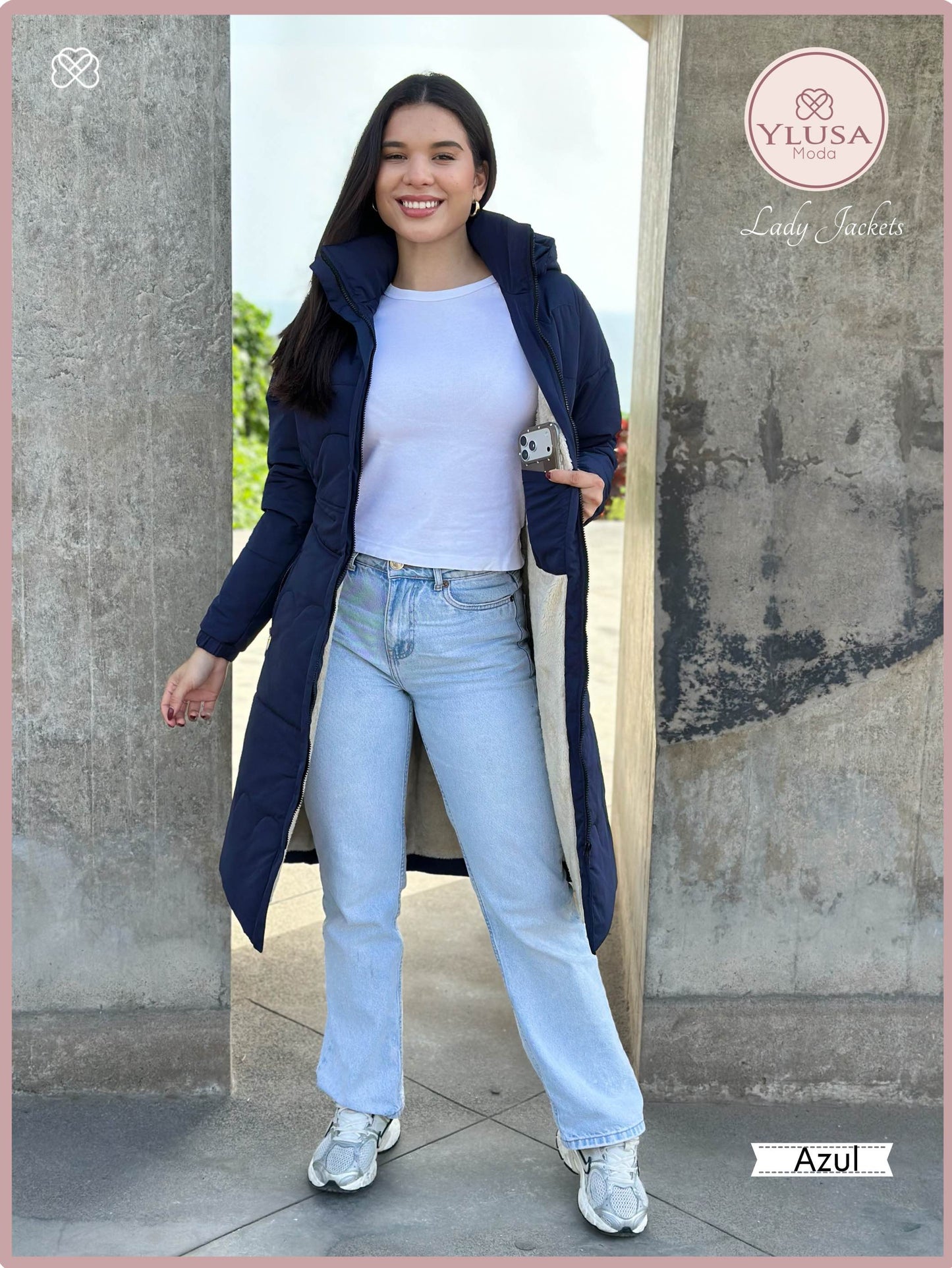 PARKA MAXI LARGA ALEXA - AZUL