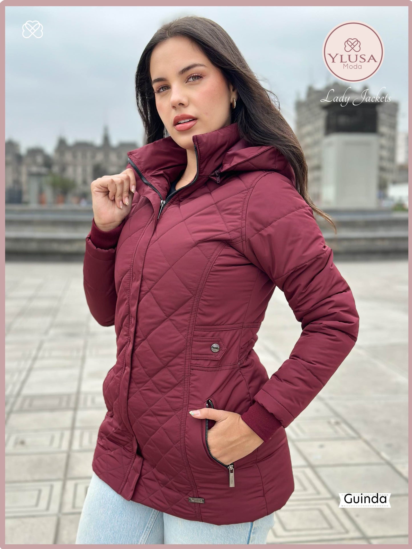 PARKA 3/4 C/PELUCHE YAZURY - GUINDA