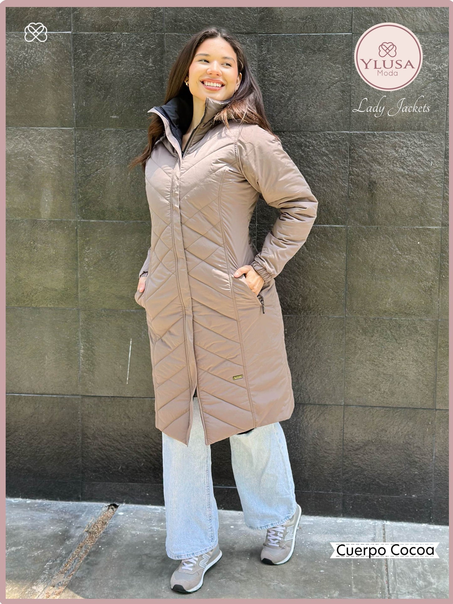 PARKA MAXI LARGA REVERSIBLE FRANCIS - COCOA