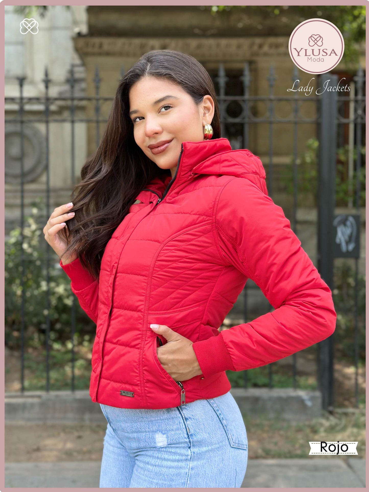 CHAQUETA C/PELUCHE MACARENA - ROJO