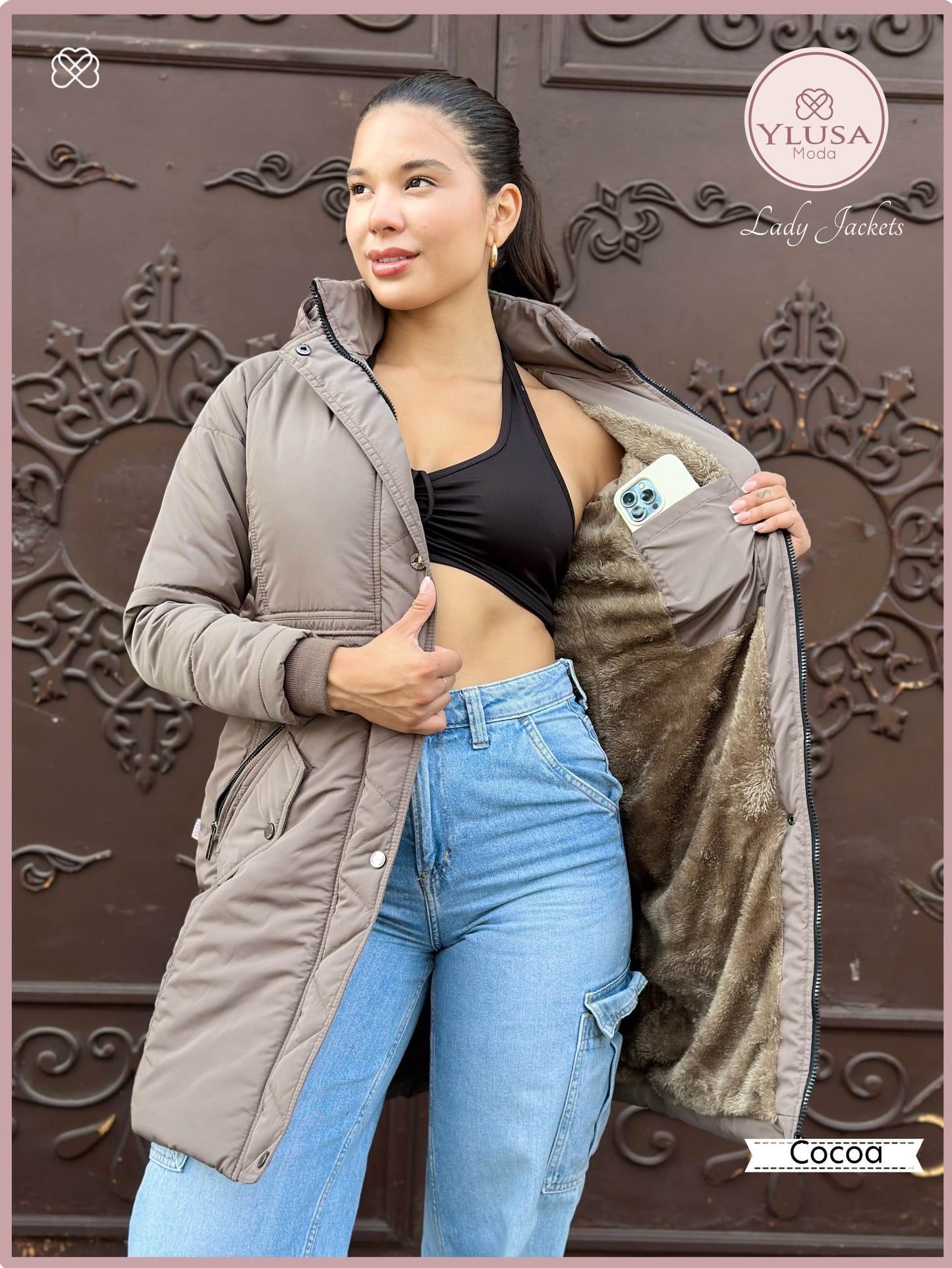 PARKA EXTRA LARGA ROMA - COCOA