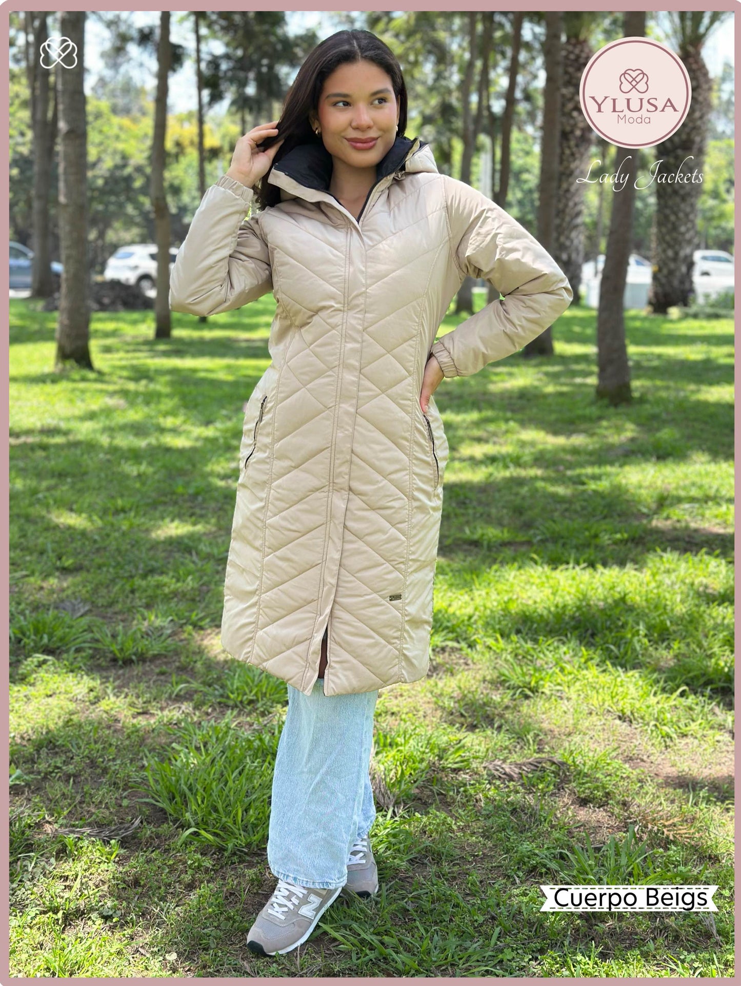 PARKA MAXI LARGA REVERSIBLE FRANCIS - BEIGS