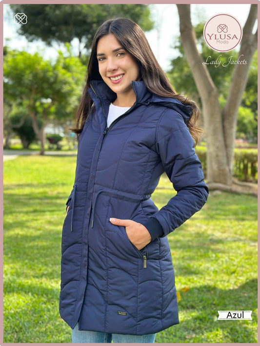 PARKA EXTRA LARGA C/PELUCHE FABIOLA - AZUL