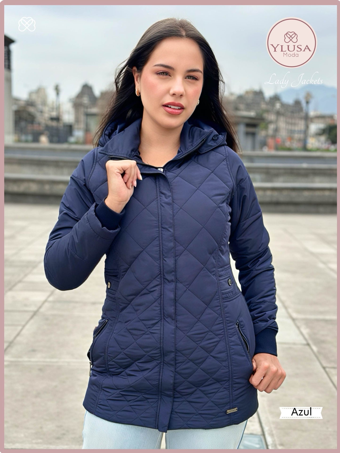 PARKA 3/4 C/PELUCHE YAZURY - AZUL