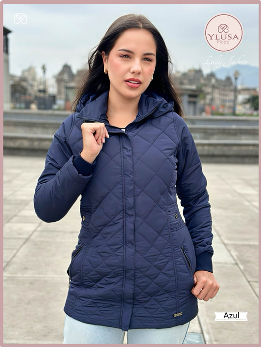 PARKA 3/4 C/PELUCHE YAZURY - AZUL