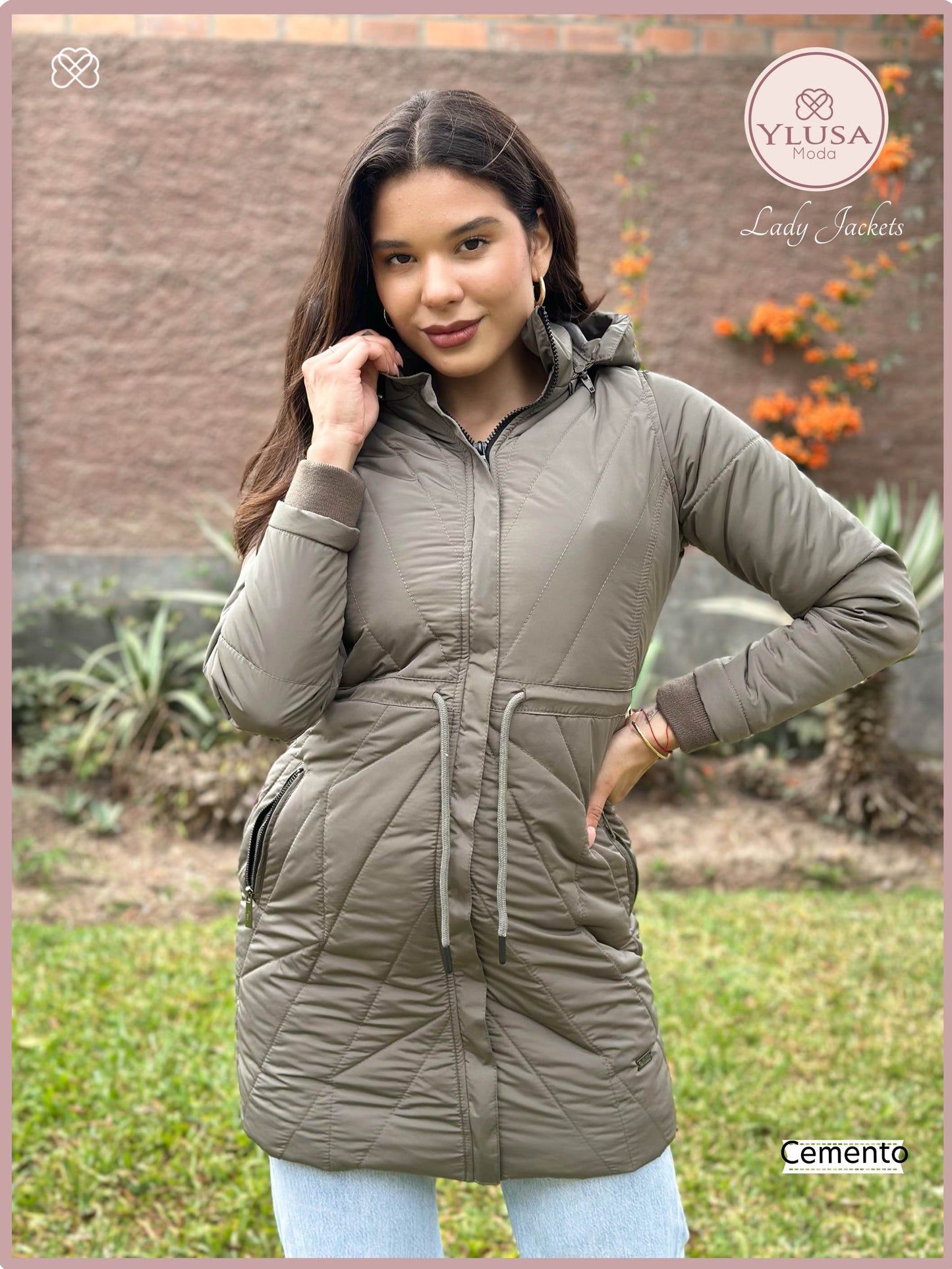 PARKA EXTRA LARGA YAMILA - CEMENTO