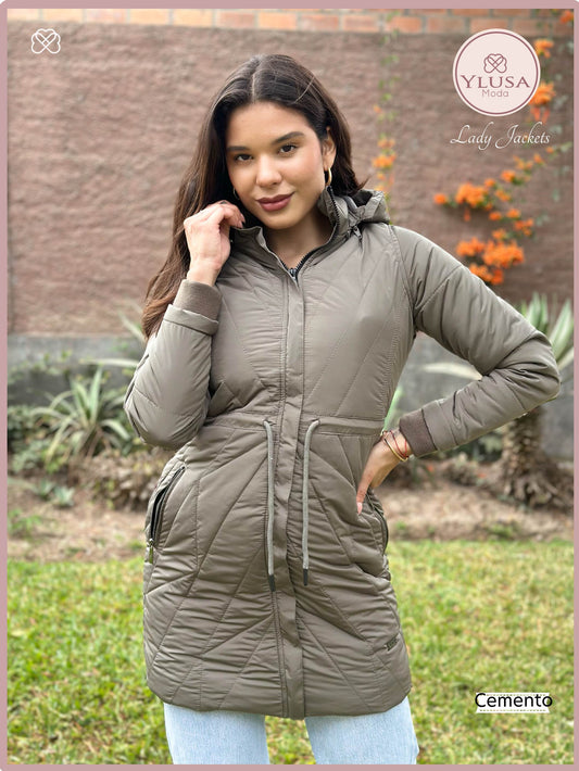 PARKA EXTRA LARGA YAMILA - CEMENTO