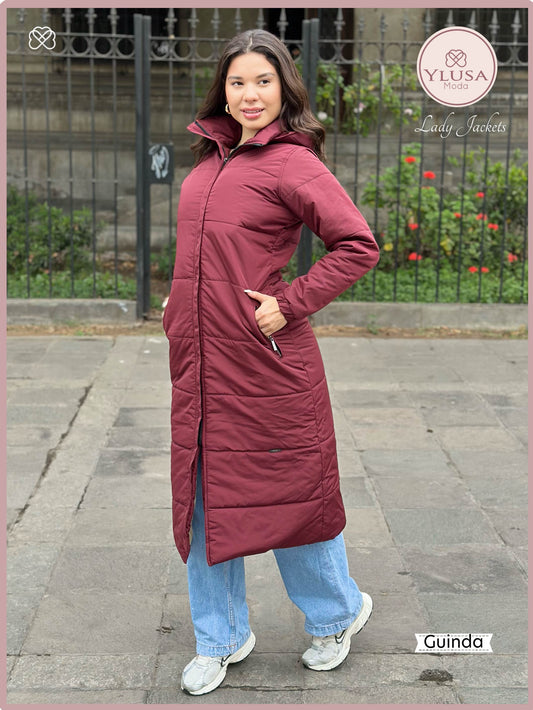 PARKA MAXI EXTRA LARGA PALOMA - GUINDA