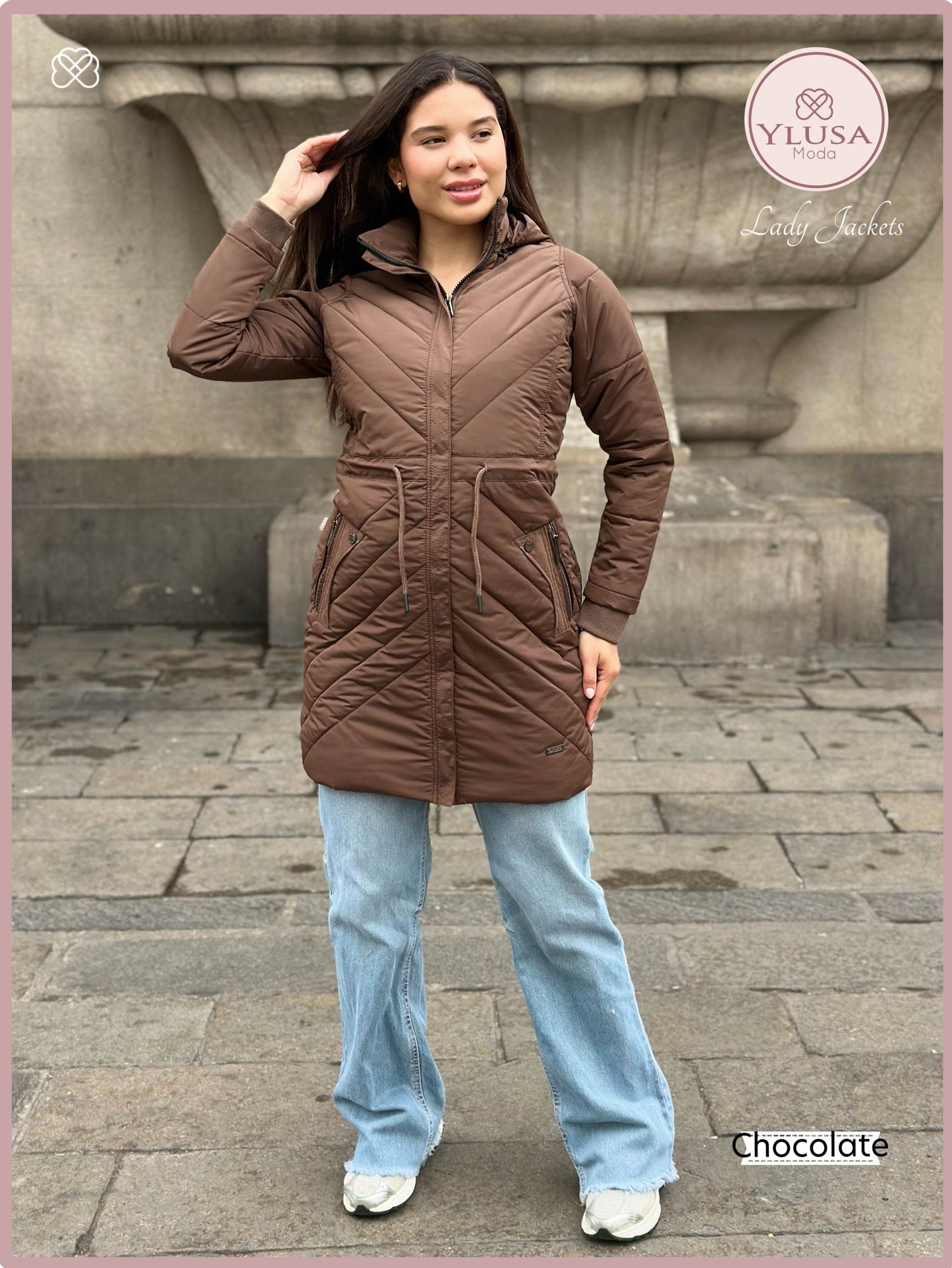 PARKA EXTRA LARGA C/PELUCHE ALEJANDRA - CHOCOLATE