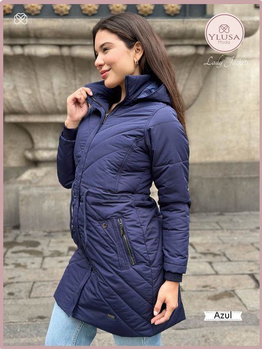 PARKA EXTRA LARGA C/PELUCHE ALEJANDRA - AZUL