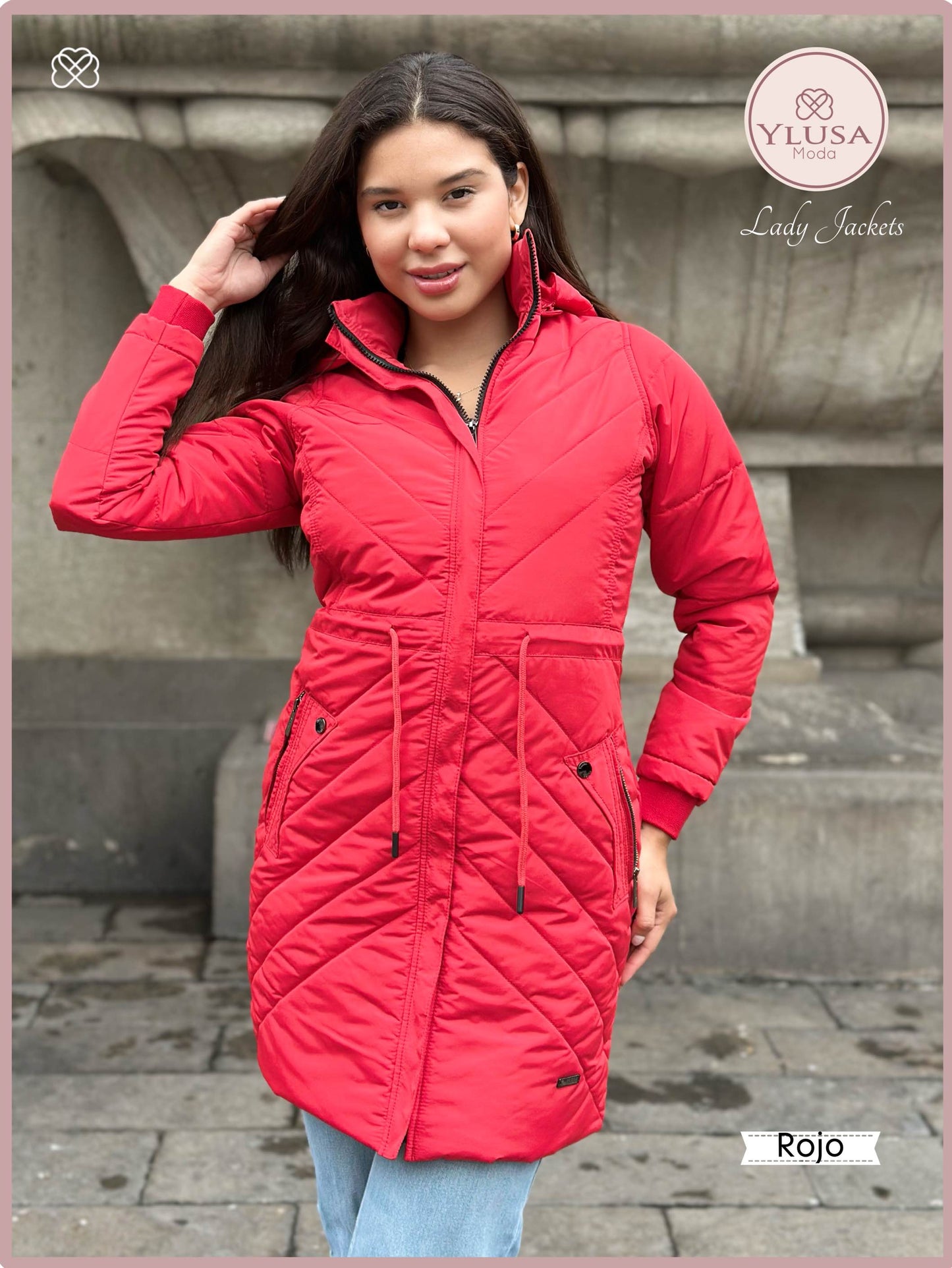 PARKA EXTRA LARGA C/PELUCHE ALEJANDRA - ROJO
