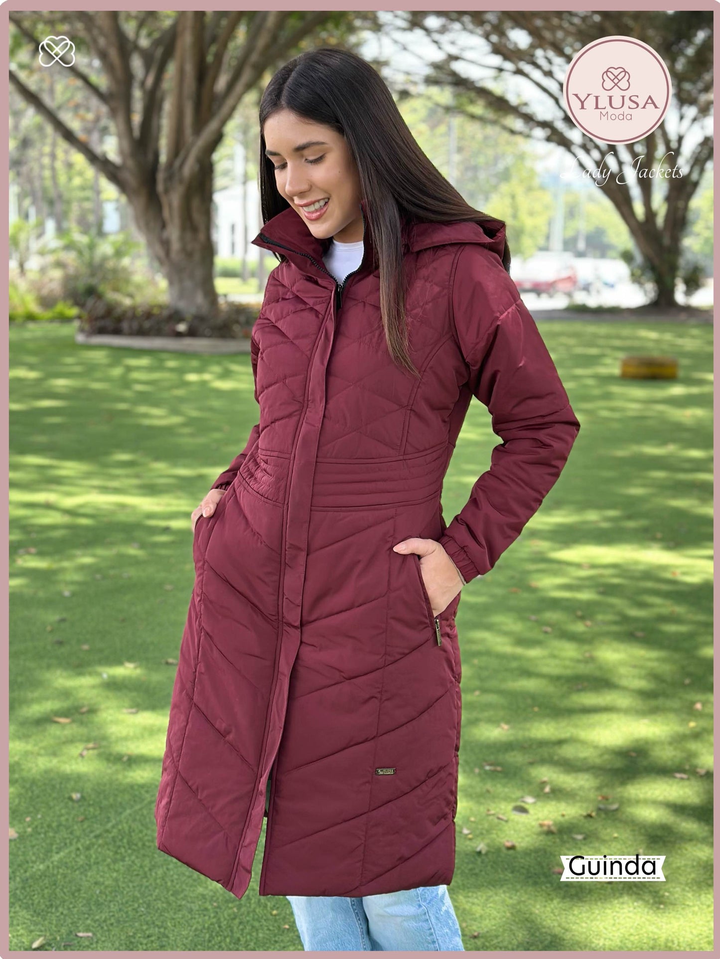 PARKA MAXI LARGA AURORA - GUINDA