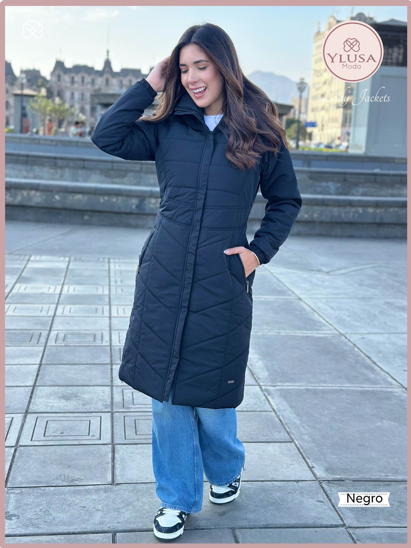 PARKA MAXI LARGA EMELY - NEGRO