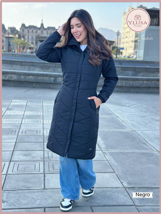 PARKA MAXI LARGA EMELY - NEGRO