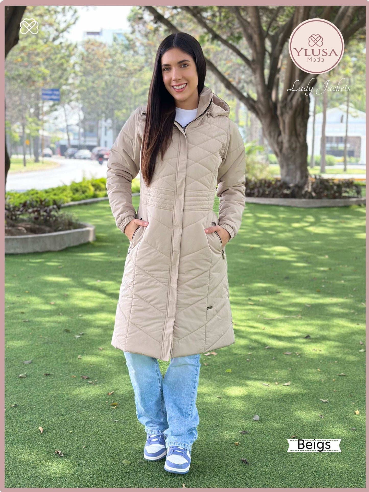 PARKA MAXI LARGA AURORA - BEIGS