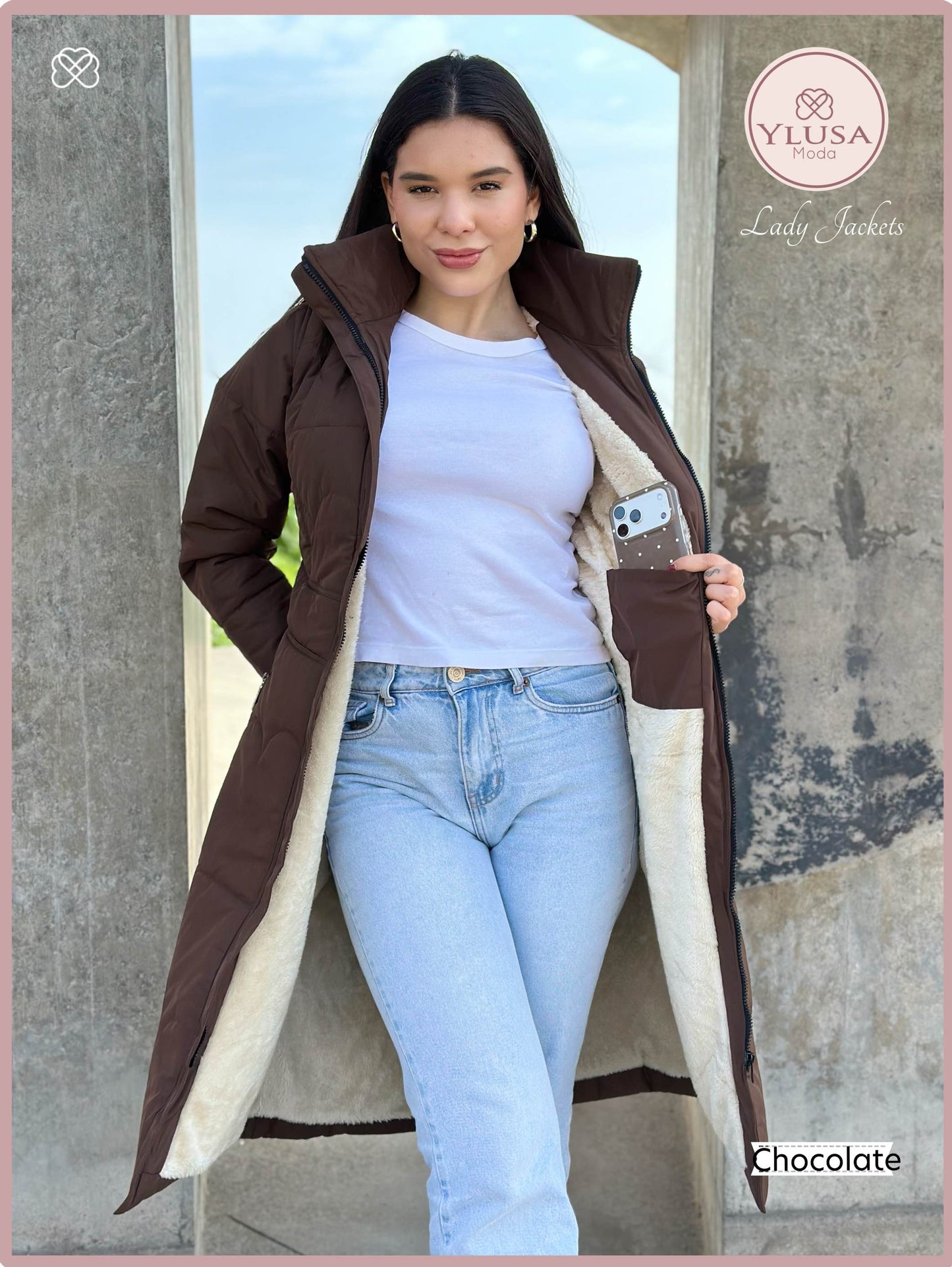 PARKA MAXI LARGA ALEXA - CHOCOLATE