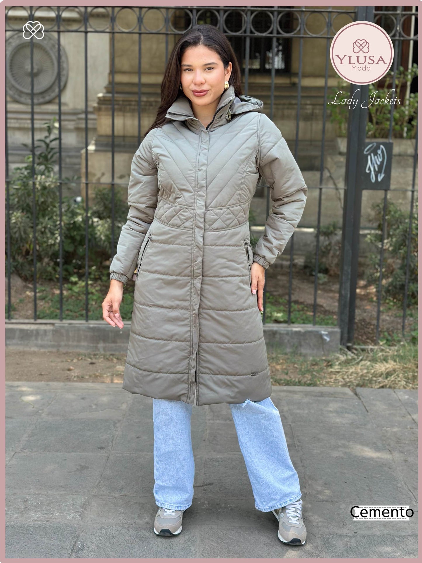 PARKA MAXI LARGA C/PELUCHE SHIRLEY - CEMENTO