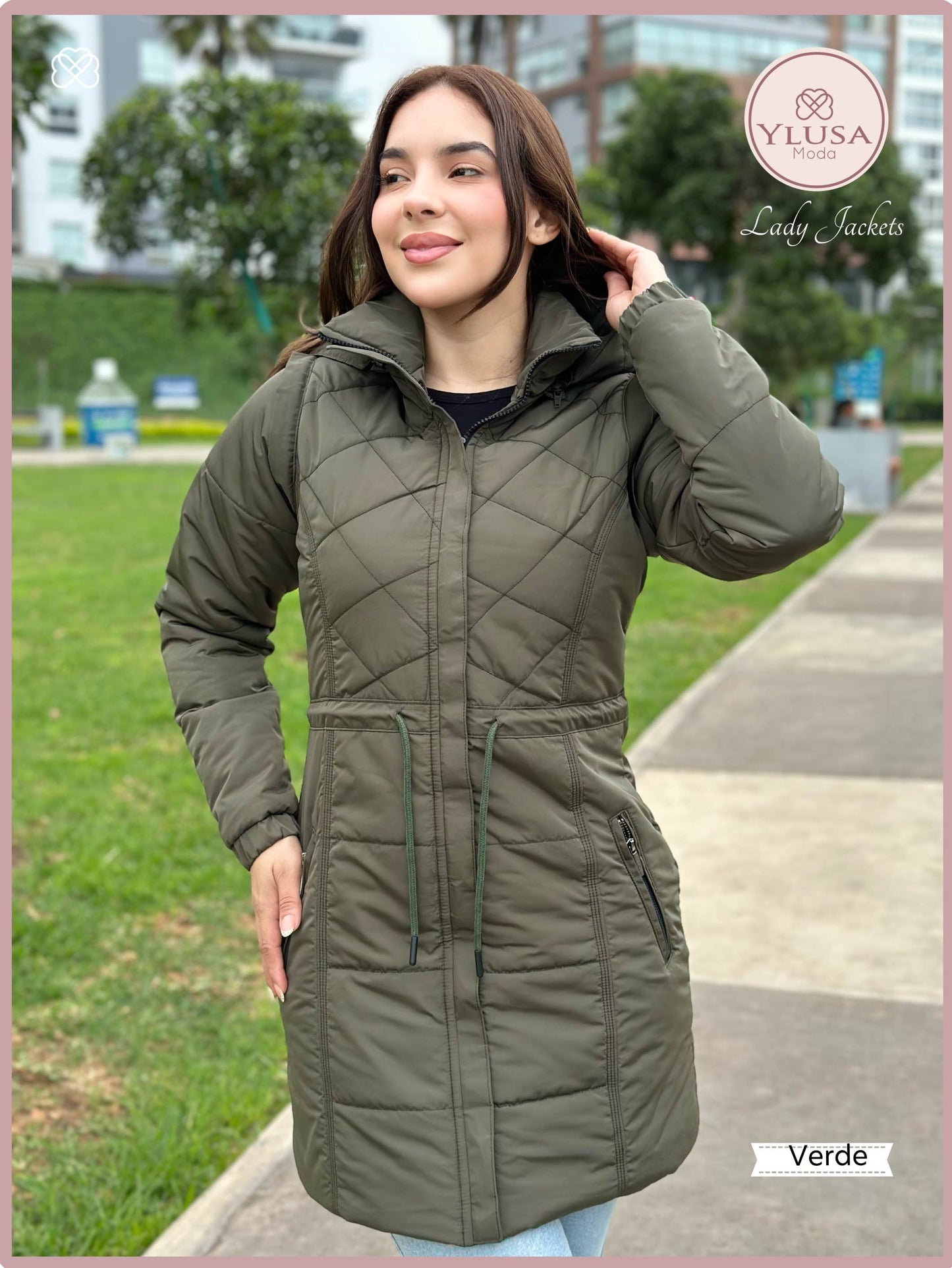 PARKA MAXI CHALECO 90CM VALENTINA - VERDE