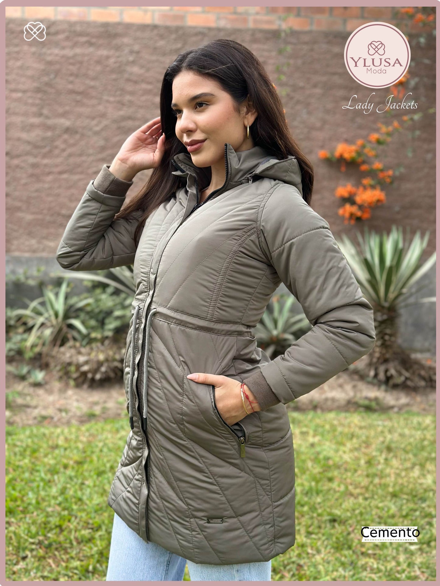 PARKA EXTRA LARGA YAMILA - CEMENTO