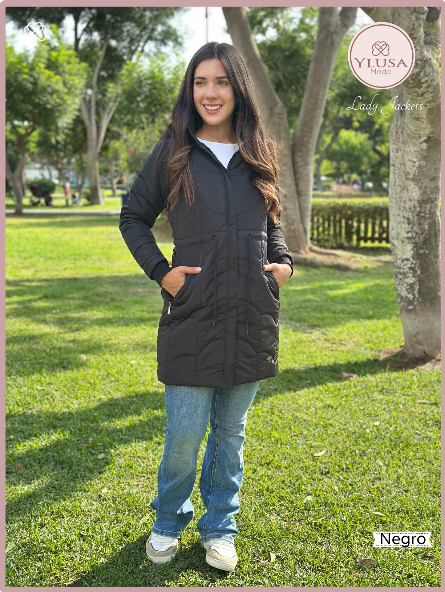 PARKA EXTRA LARGA C/PELUCHE FABIOLA - NEGRO
