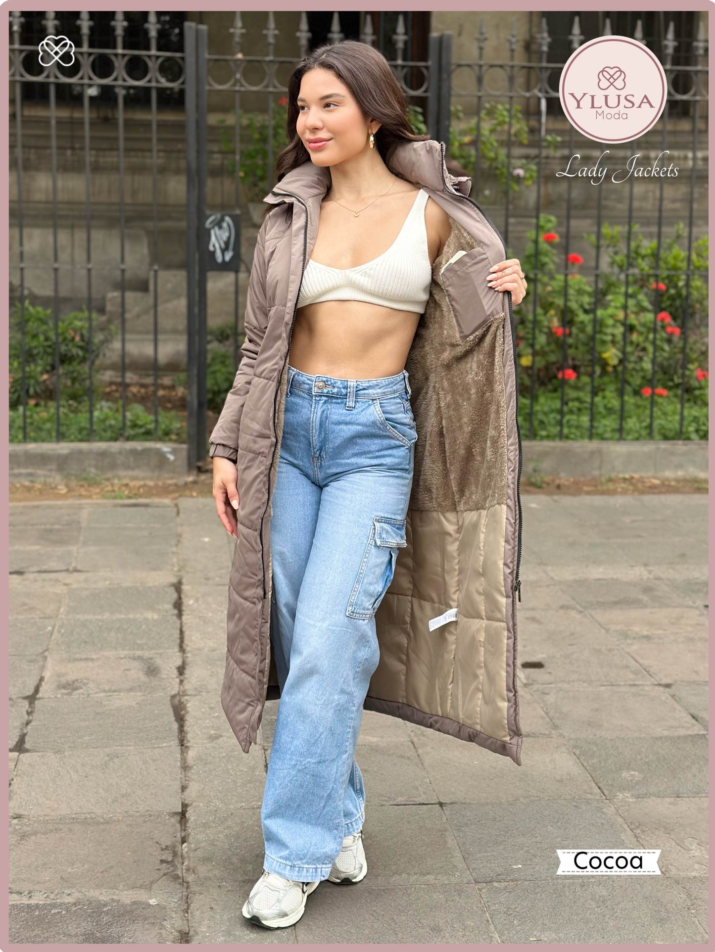 PARKA MAXI EXTRA LARGA PALOMA - COCOA