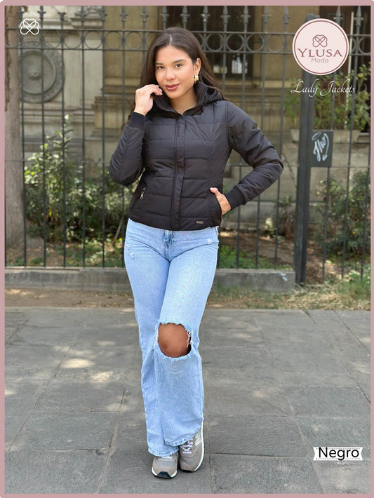 CHAQUETA C/PELUCHE MACARENA - NEGRO