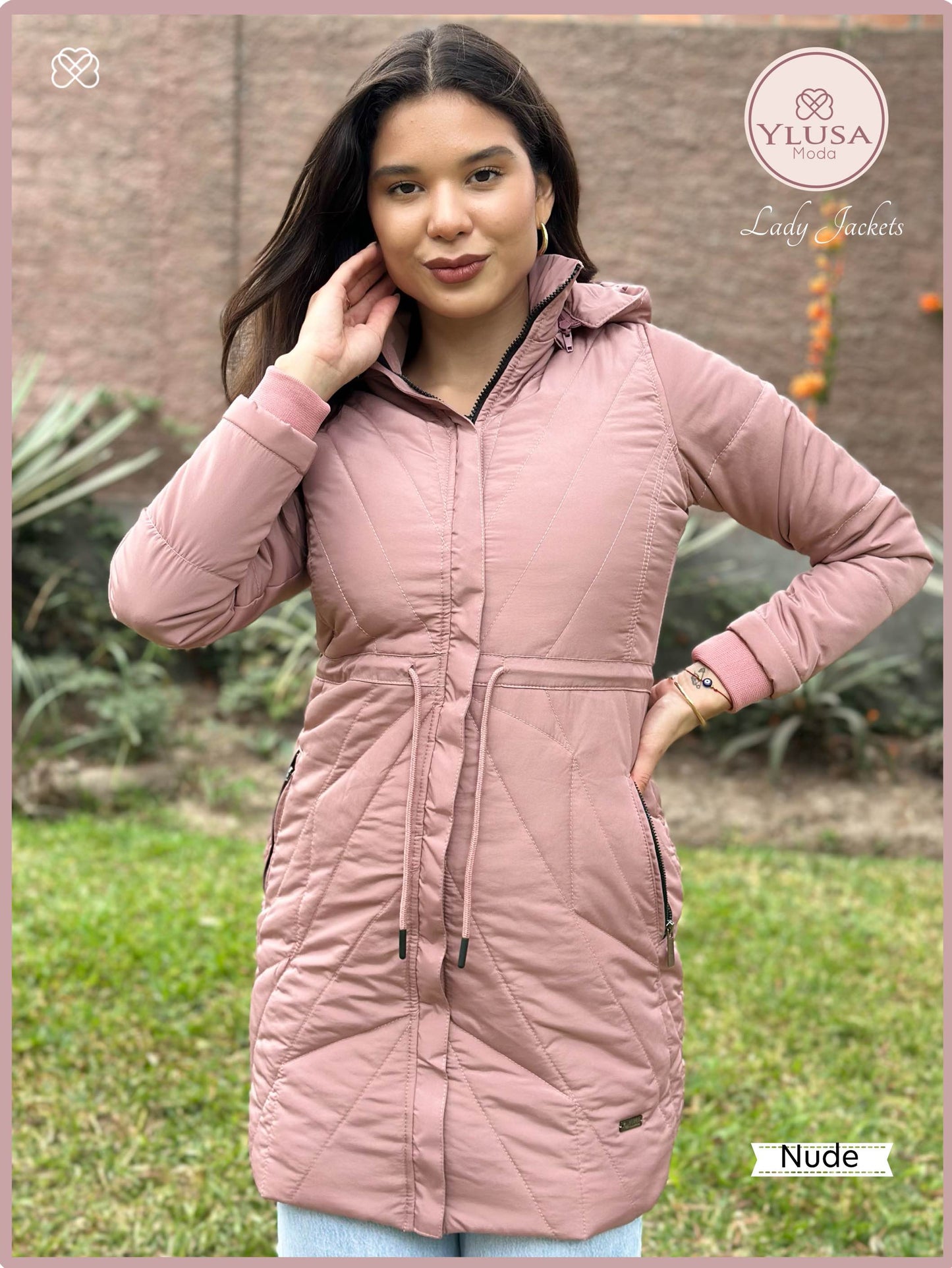 PARKA EXTRA LARGA YAMILA - COLOR ROSA